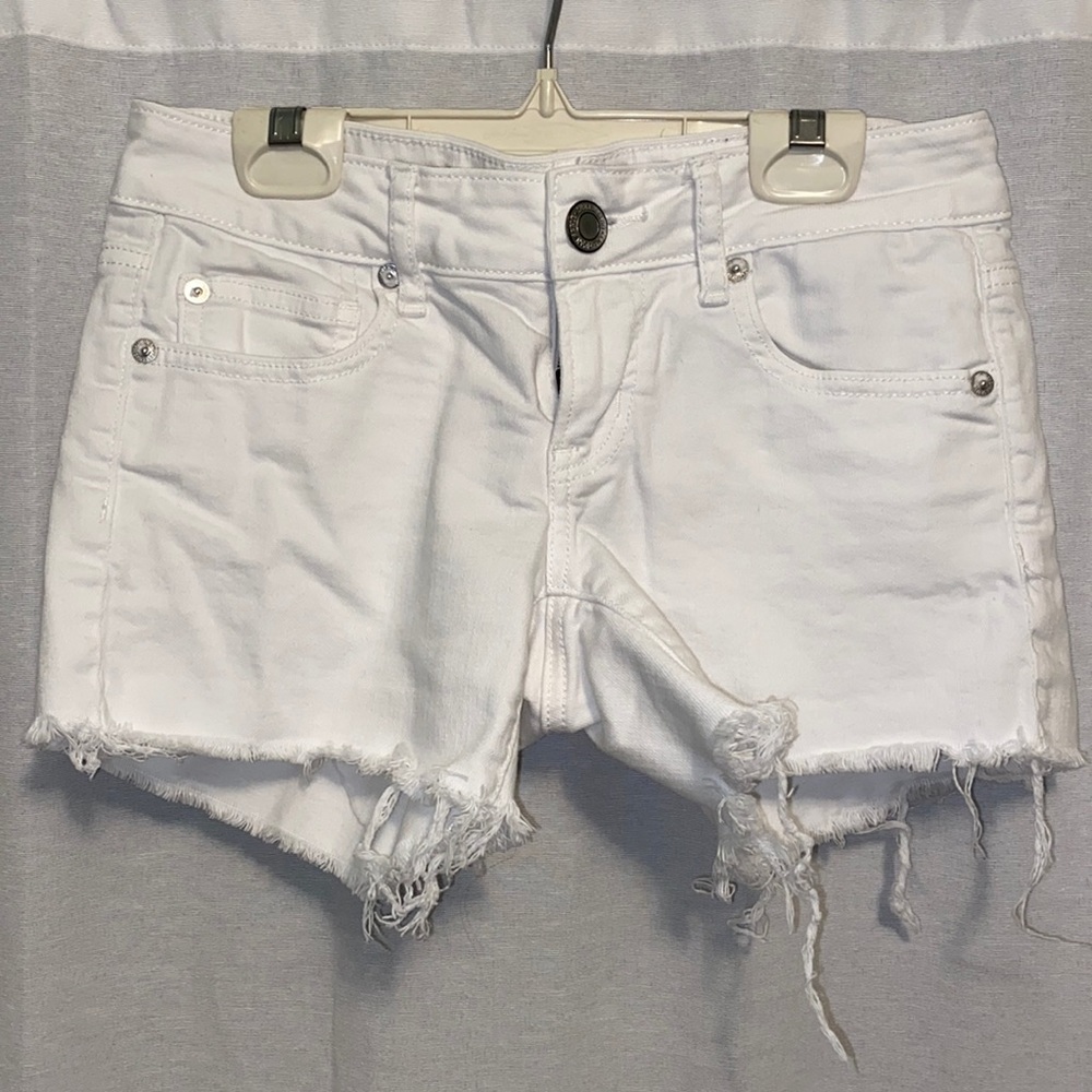 White Jean shorts